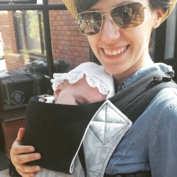 Our first go with our pre-loved Connecta baby carrier.